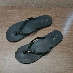 Flojo Sky Flip Flops Black Size 11